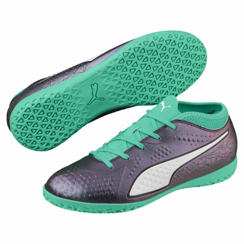 Chaussure de Foot Puma One 4 Illuminate Synthetic It Garcon Vert/Blanche/Noir Soldes 548UORZI